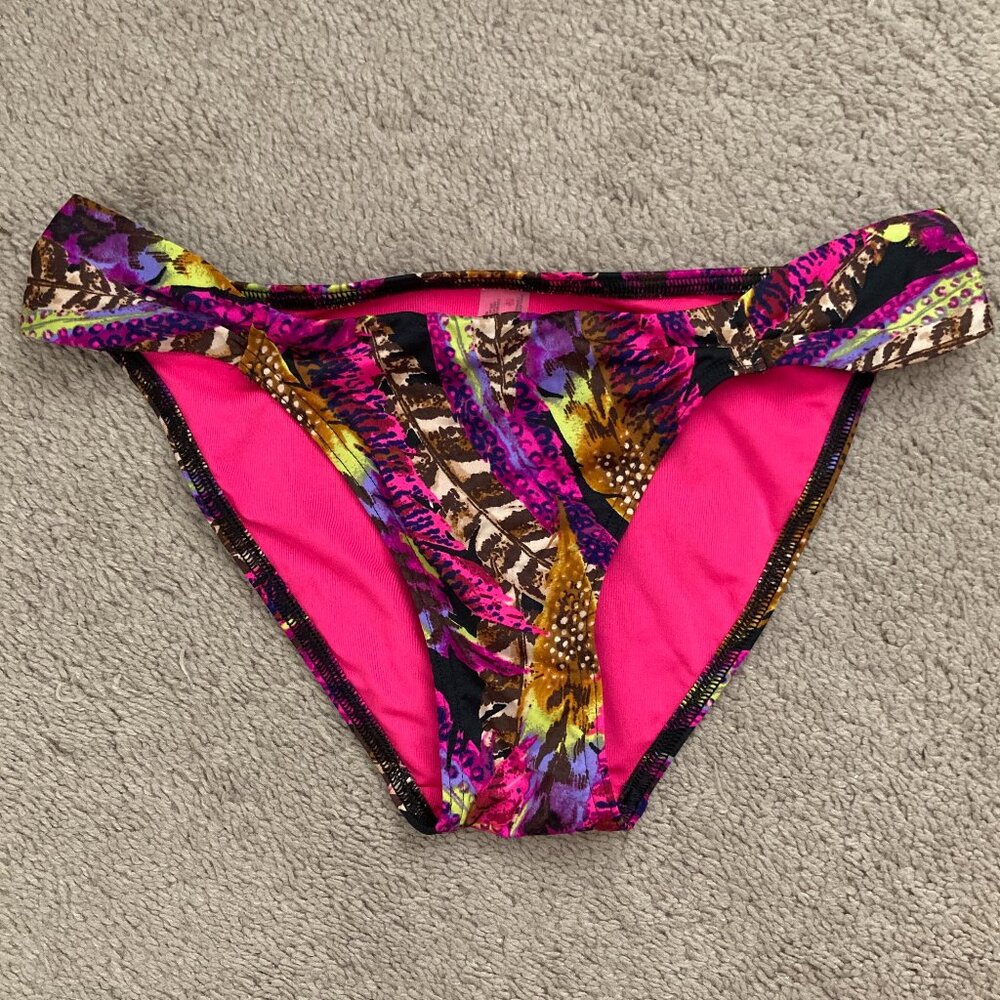 Victoria’s Secret colorful feather print bikini bottoms size small
